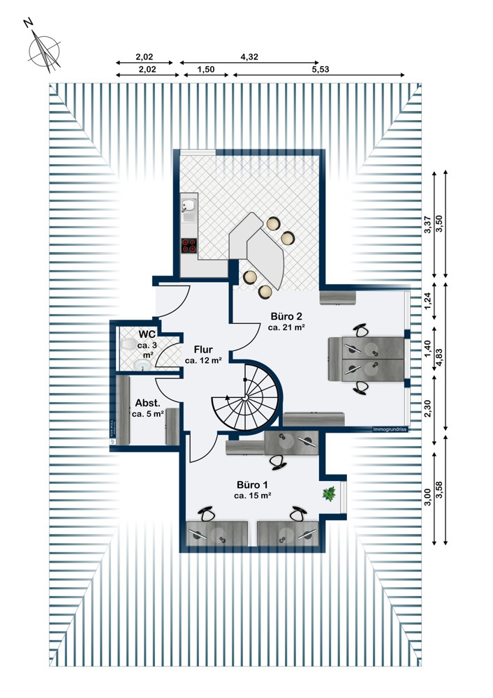 2. Dachgeschoss - 4. Etage 2. Dachgeschoss - 4. Etage