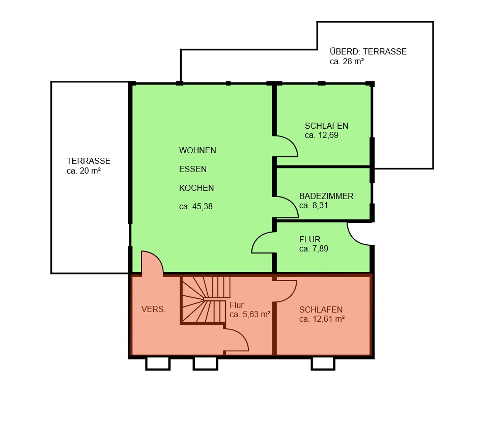 Grundriss unters Geschoss / Einliegerwohnung Grundriss unters Geschoss / Einliegerwohnung