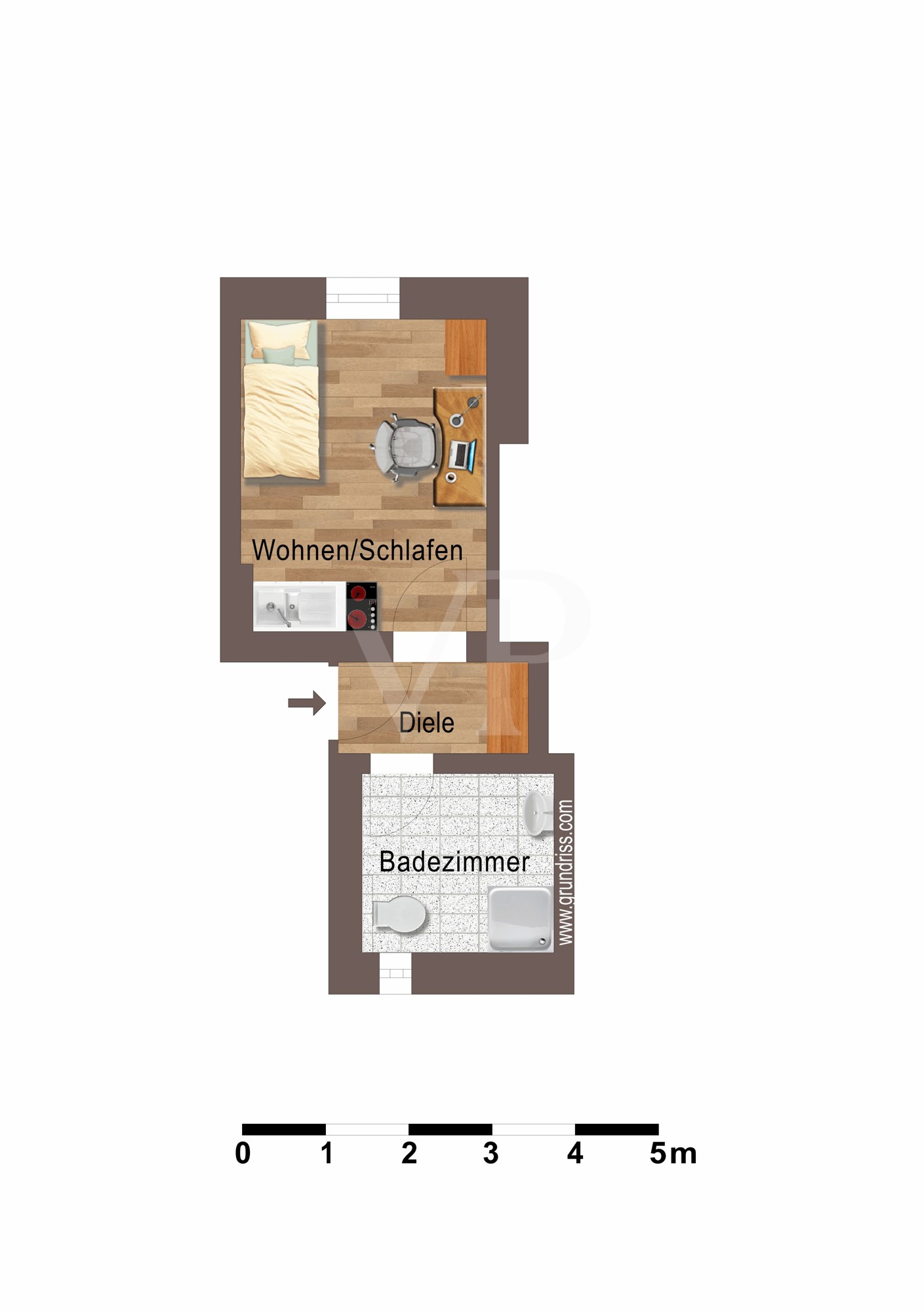 Beispielgrundriss Apartment I Beispielgrundriss Apartment I