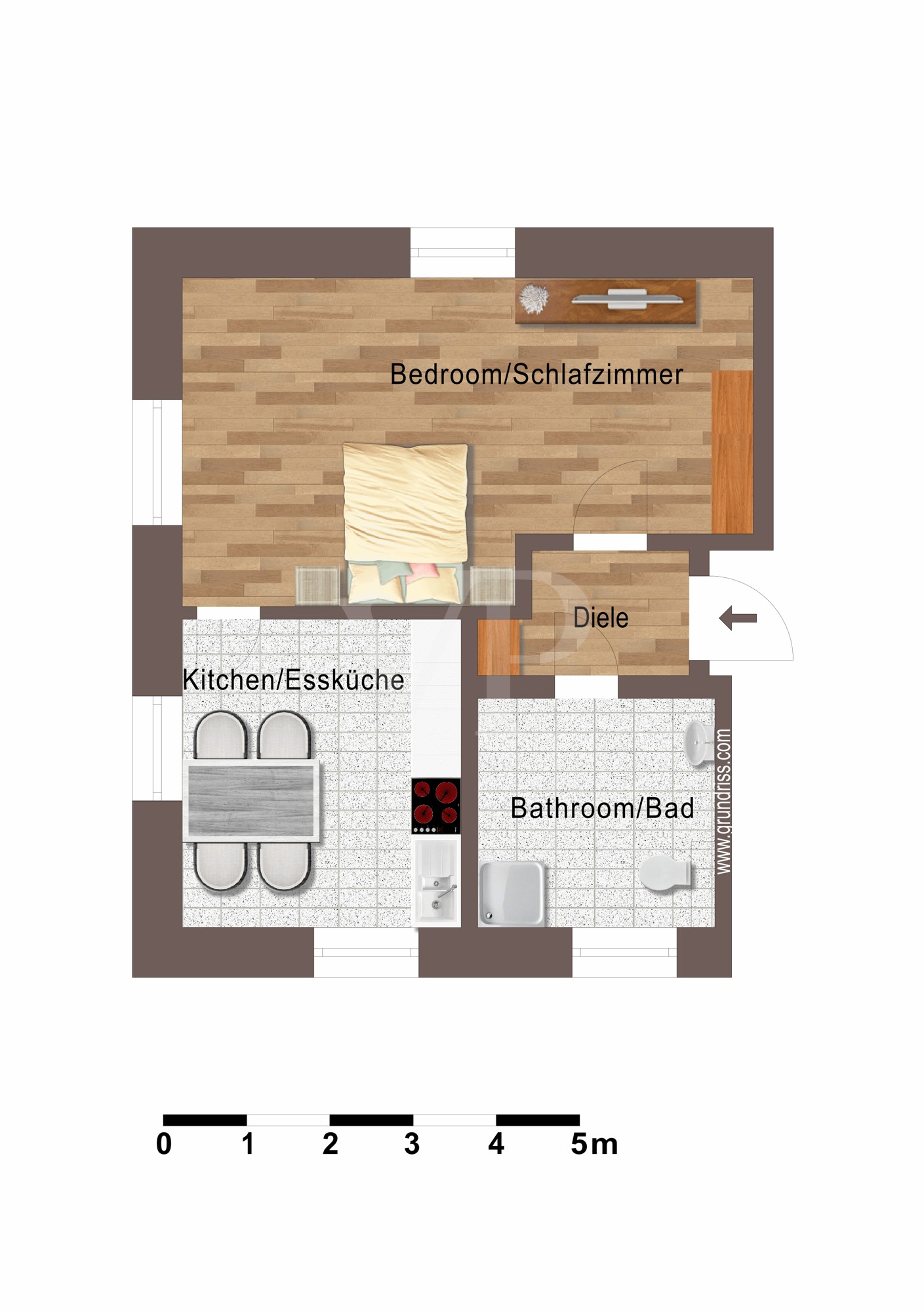 Beispielgrundriss Apartment II Beispielgrundriss Apartment II