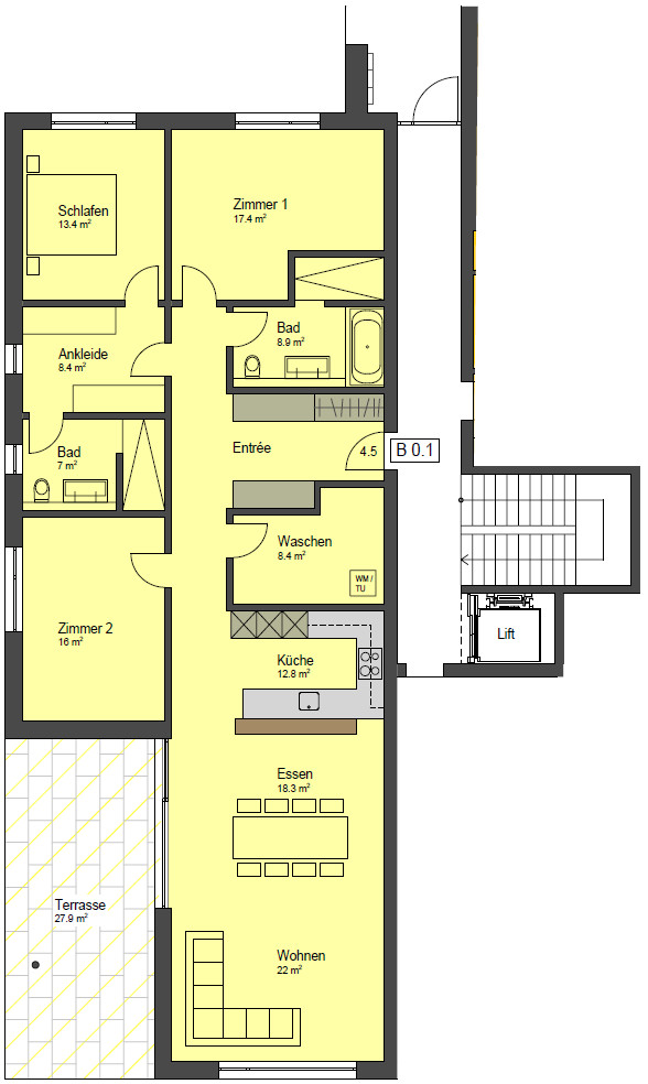 Haus B EG Wohnung B 0.1 Haus B EG Wohnung B 0.1
