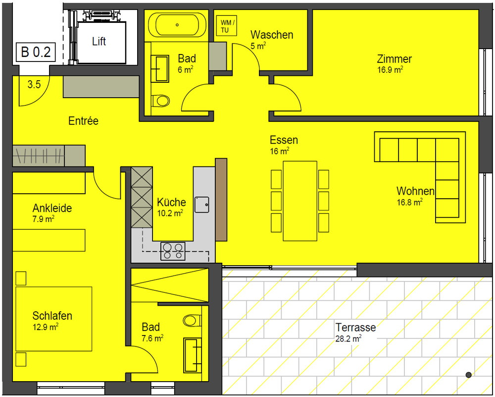 Haus B EG Wohnung B 0.2 Haus B EG Wohnung B 0.2