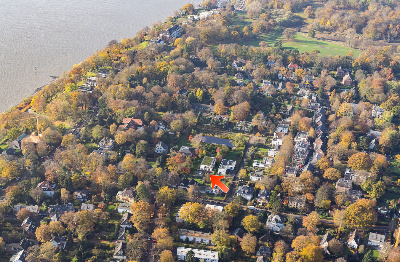 Luftbild Hamburg-Othmarschen mit der Lage des ELBGARTEN N° 3