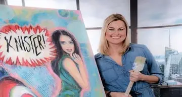 Artist PJane with painting