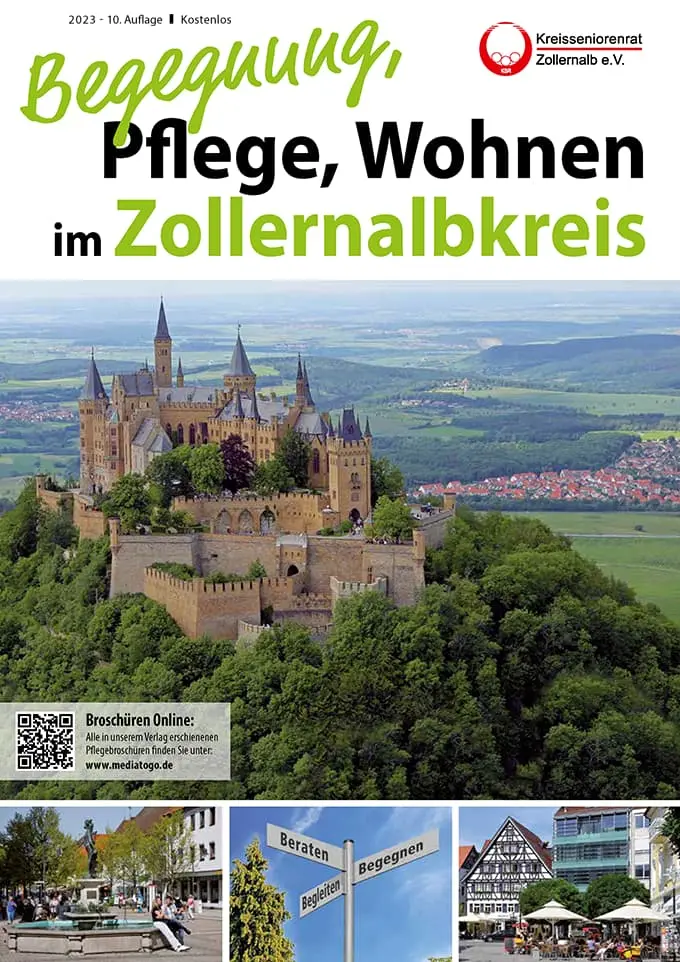 Broschüre mit Schloss auf der Titelseite