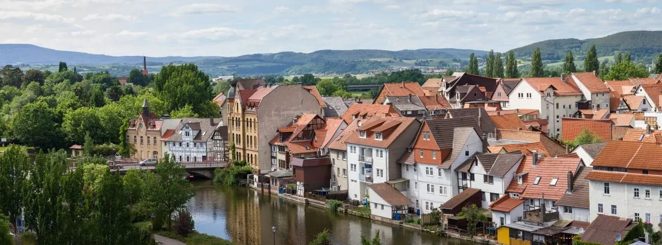 Stadt Eschwege mit der Werratalbrücke