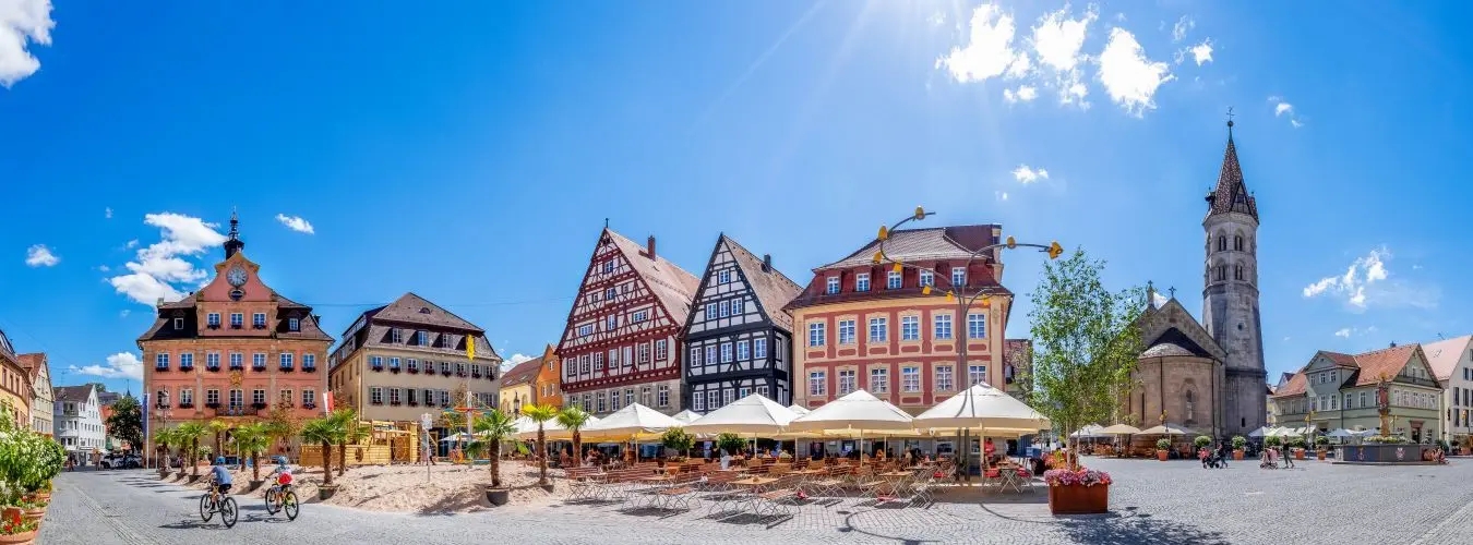 Panorama, Marktplatz, Schwaebisch Gmuend, Baden-Württemberg, Deutschland