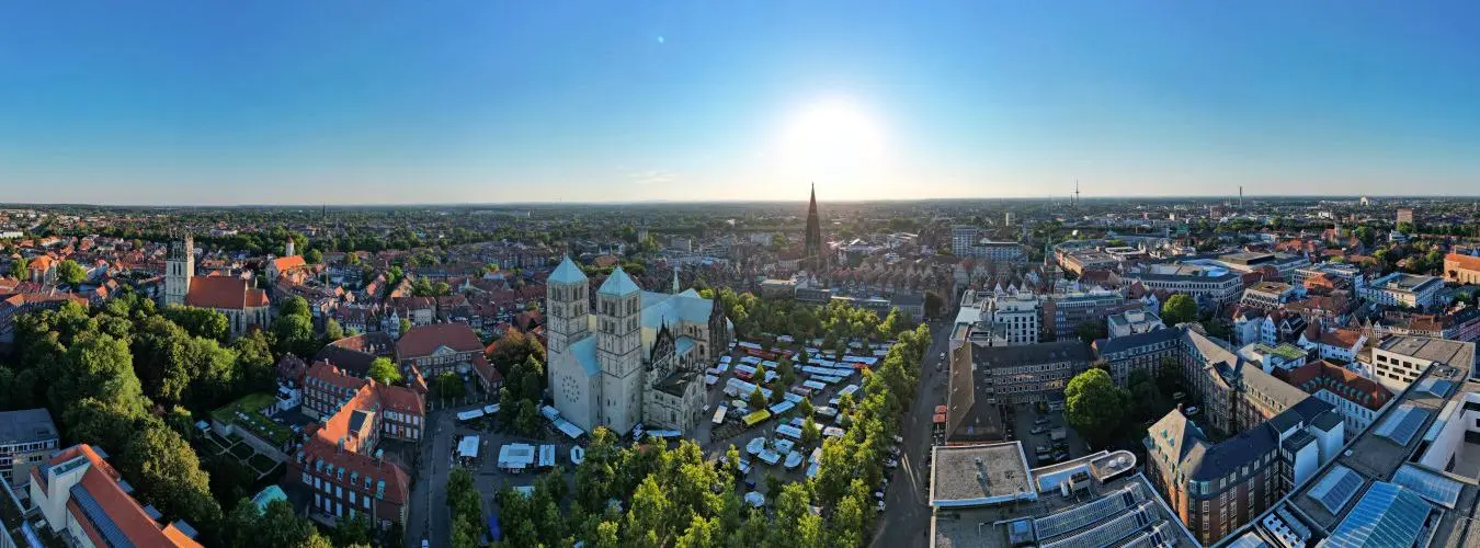 Münster, Deutschland: Panorama über die Stadt