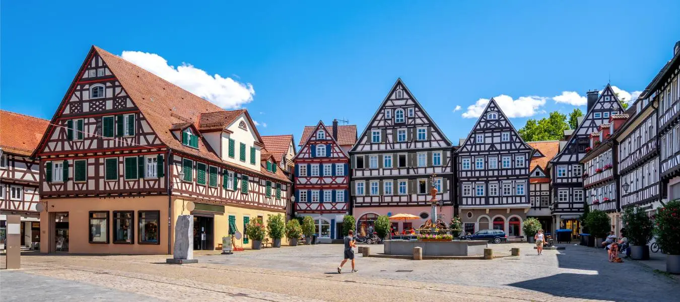 Blick auf den oberen Marktplatz von Schorndorf.