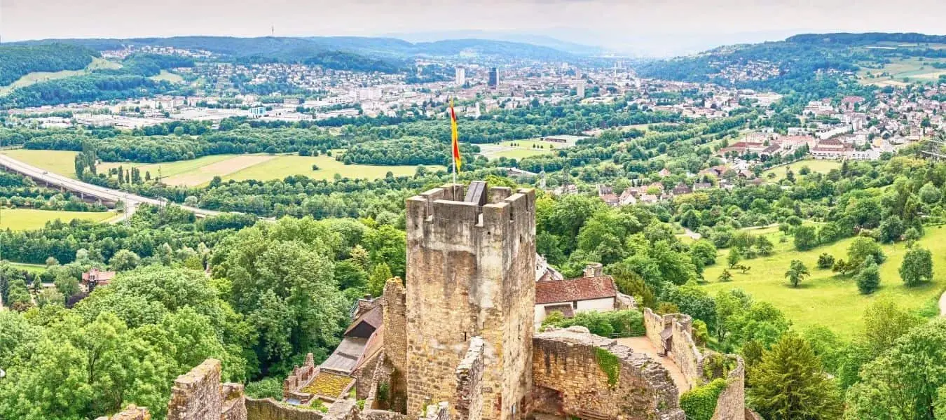 Ruine der deutschen Burg „Rötteln“ im Lörrach/Schwarzwald 