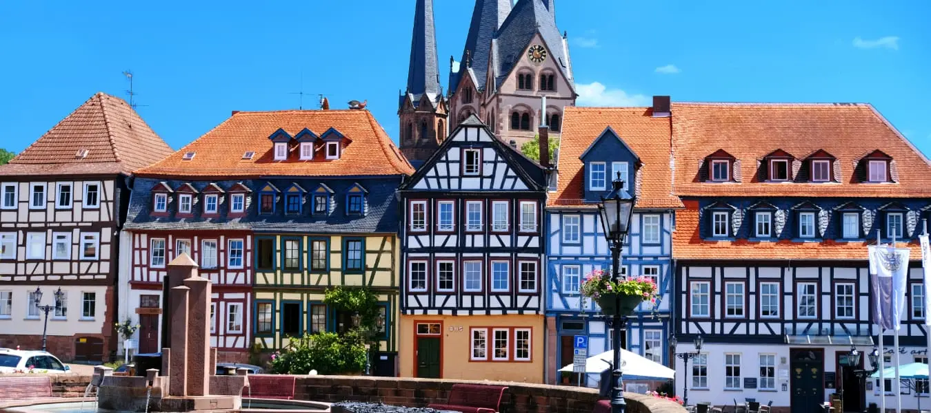 mittelalterlicher Marktplatz, deutsche Sehenswürdigkeit, Stadt Gelnhausen, Kreisstadt des Main-Kinzig-Kreises in Hessen