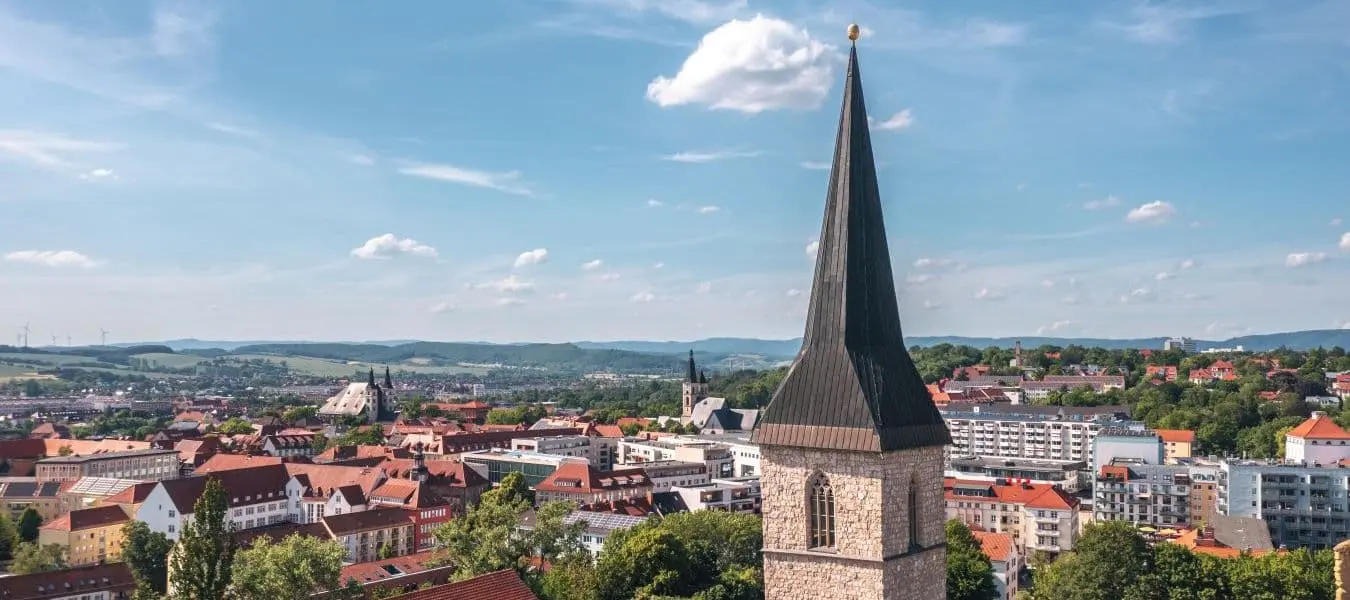 Sommerliches Stadtbild von Nordhausen, Thüringen, Harz,