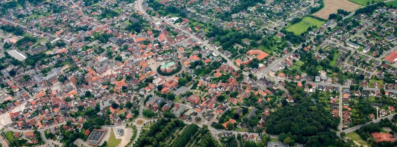 Vue de la ville en haut - Elmshorn, Norderstedt et Hambourg