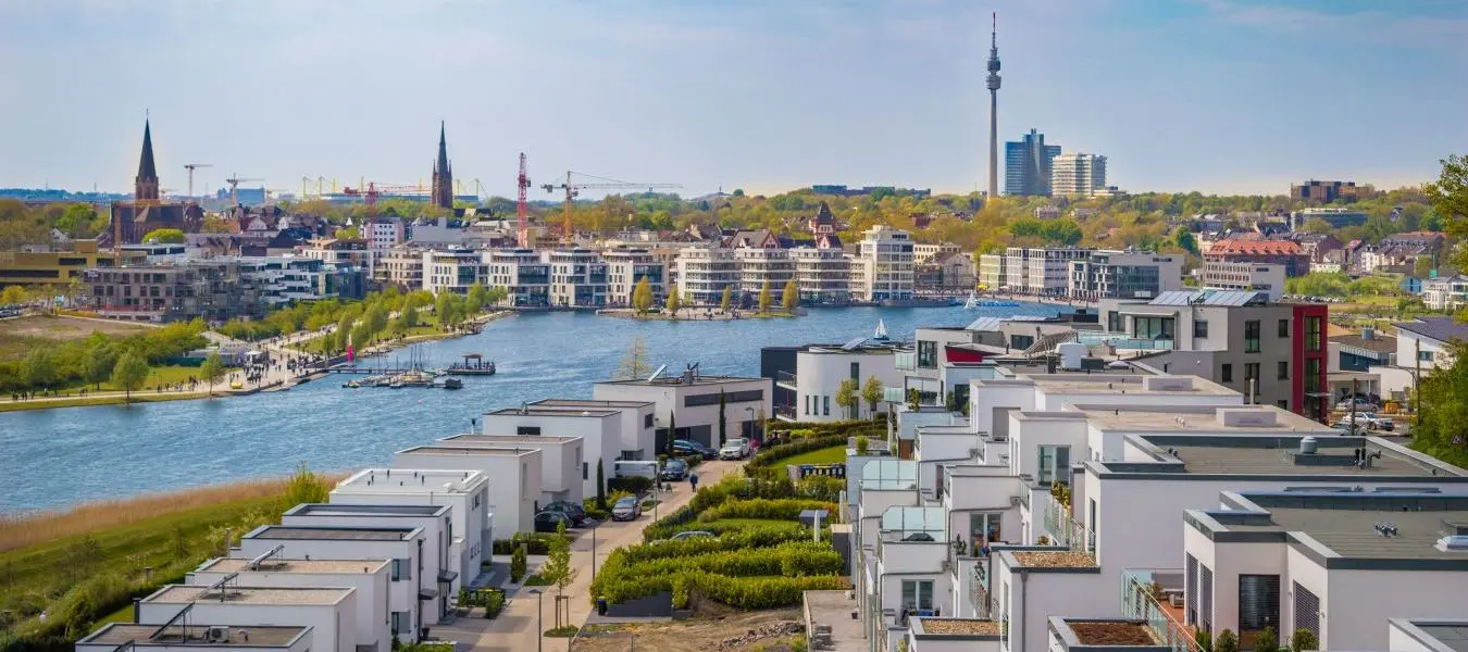 Blick auf den Phönix See in Dortmund