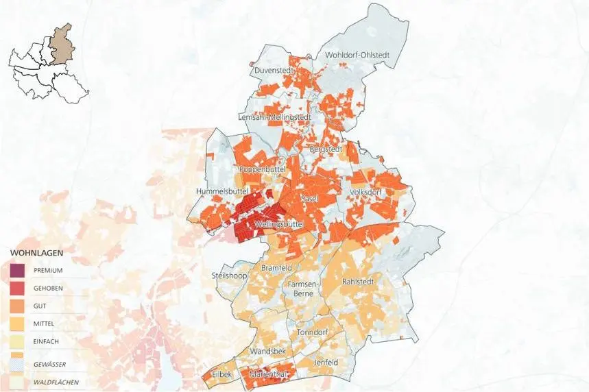Wohnlagenkarte Hamburg-Alstertal
