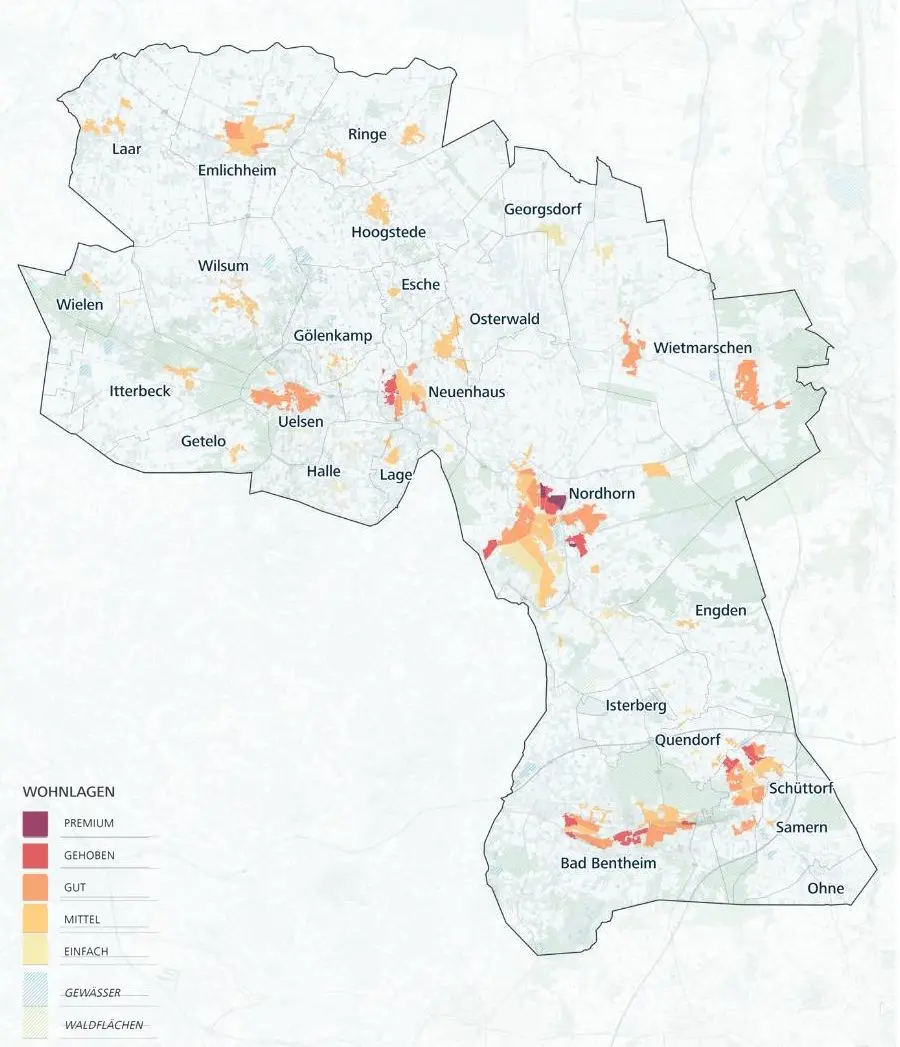 Wohnlagenkarte Bad Bentheim
