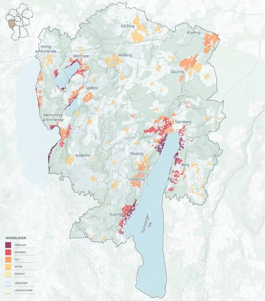 Wohnlagenkarte für Starnberg