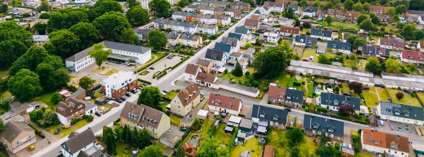 Malerische Landschaft aus der Luft, Aufnahme aus Marl