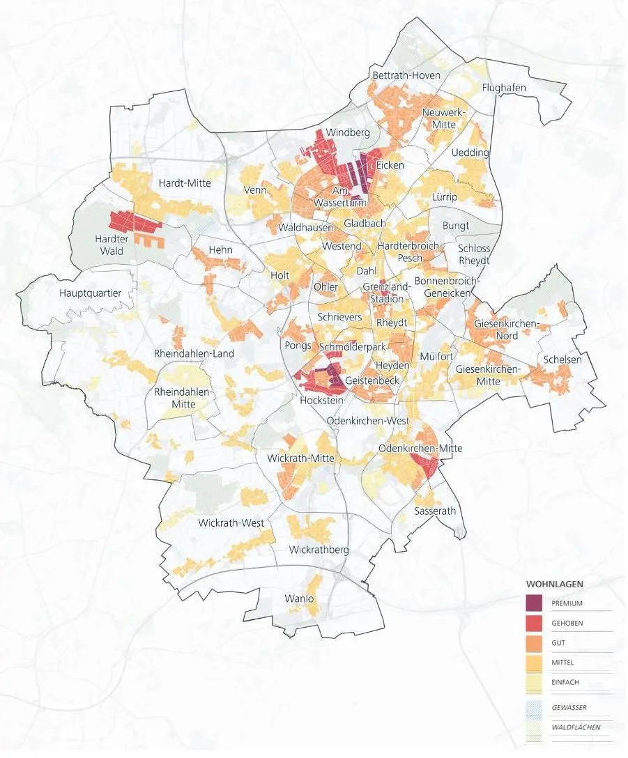 Wohnlagenkarte Mönchengladbach