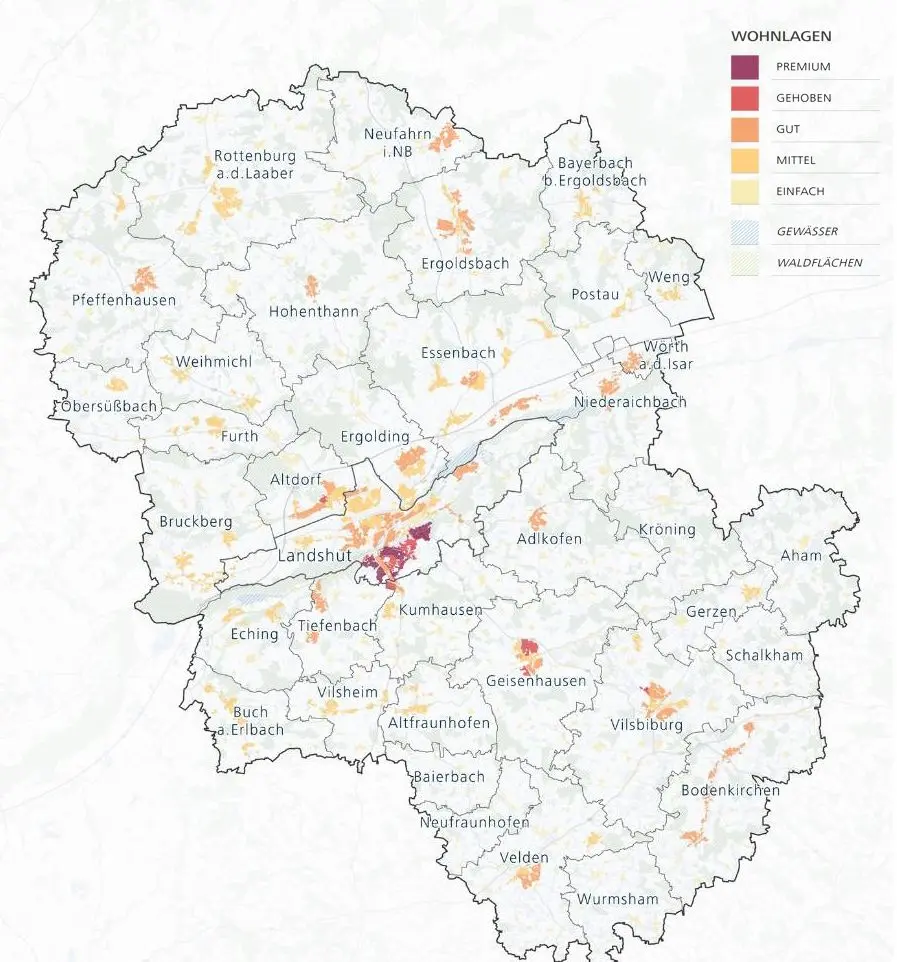 Wohnlagenkarte für Landshut