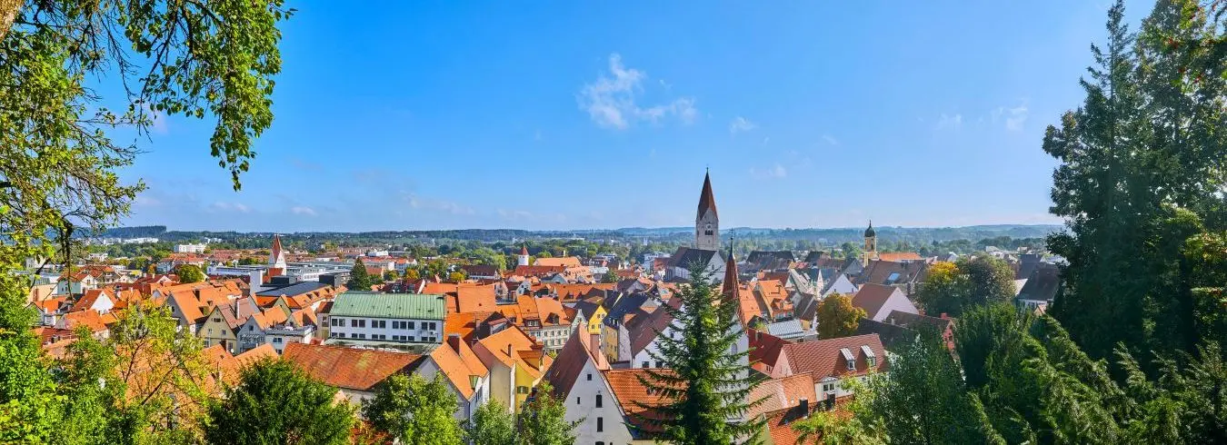 Panorama der Altstadt von Kaufbeuren im Ostallgäu