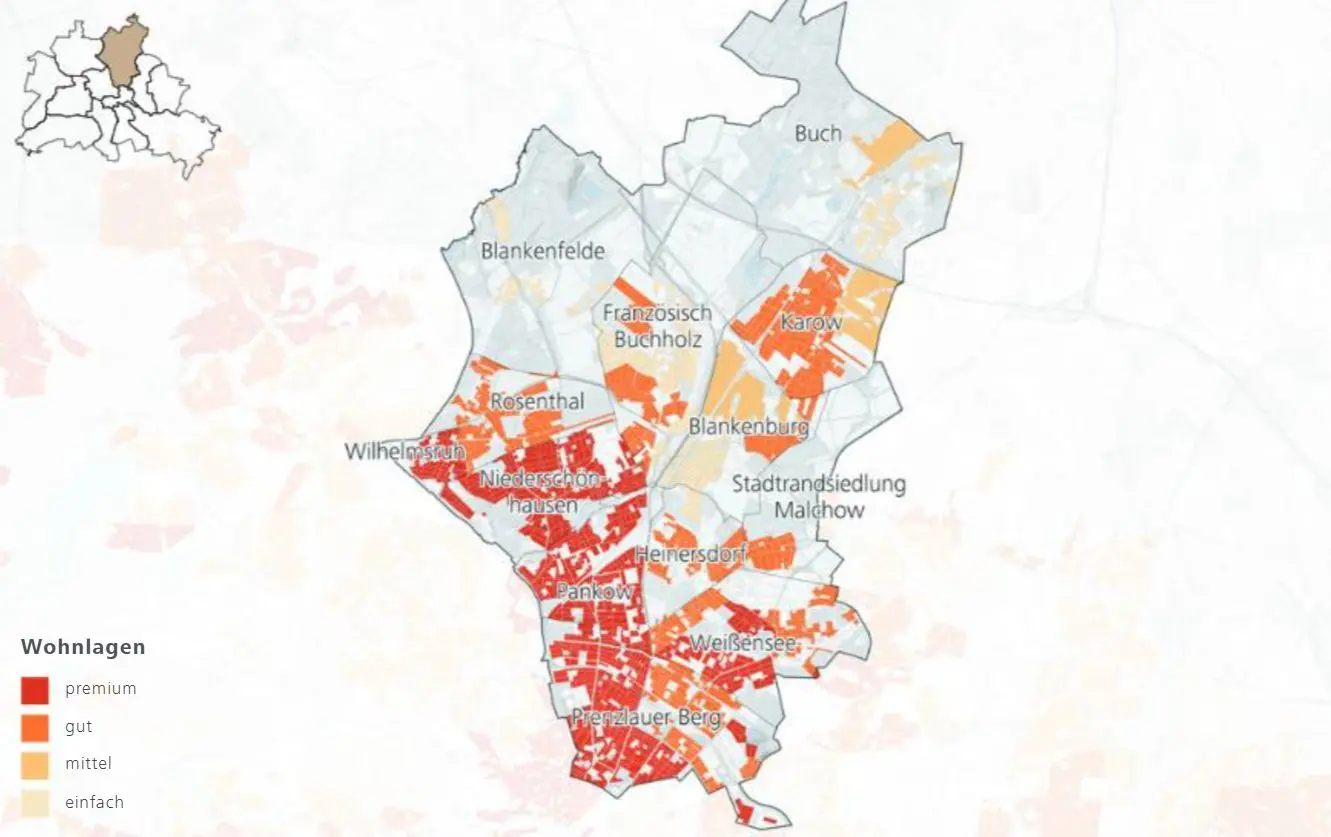 Wohnlagenkarte für Berlin - Pankow