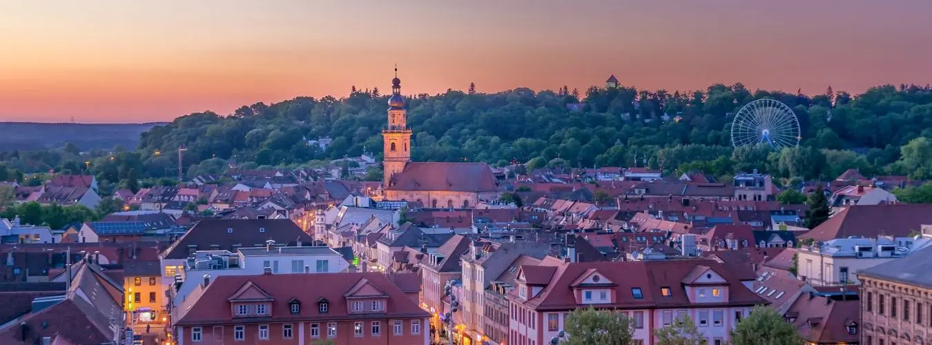Erlangen Altstadt mit Bergkirchweih-Riesenrad