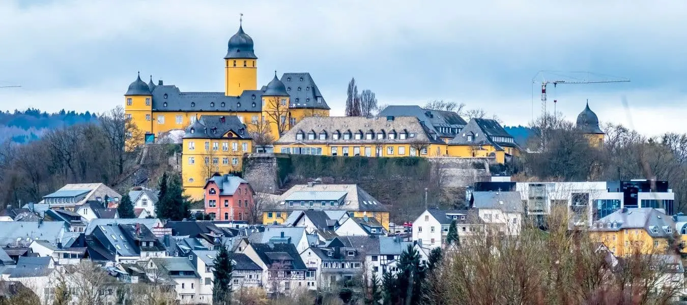Stadtpanorama von Montabaur mit Schloss