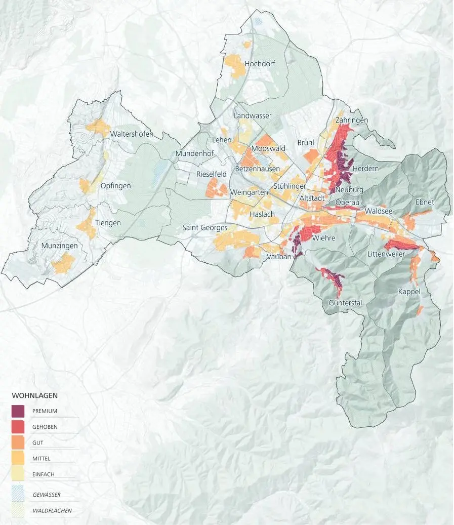 Wohnlagenkarte Freiburg