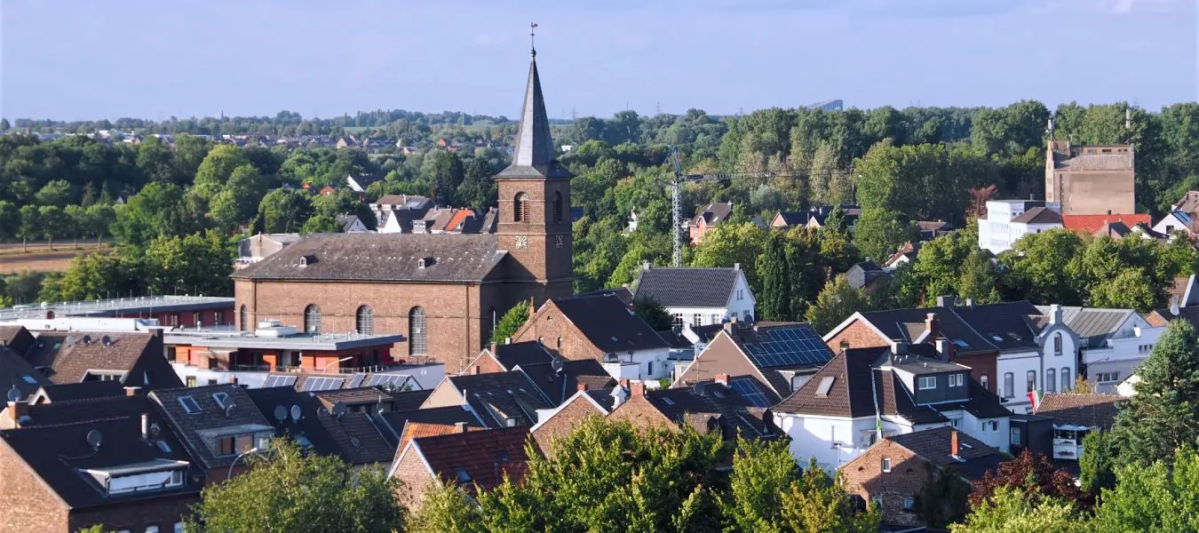 Blick auf das Stadtbild von Grevenbroich.