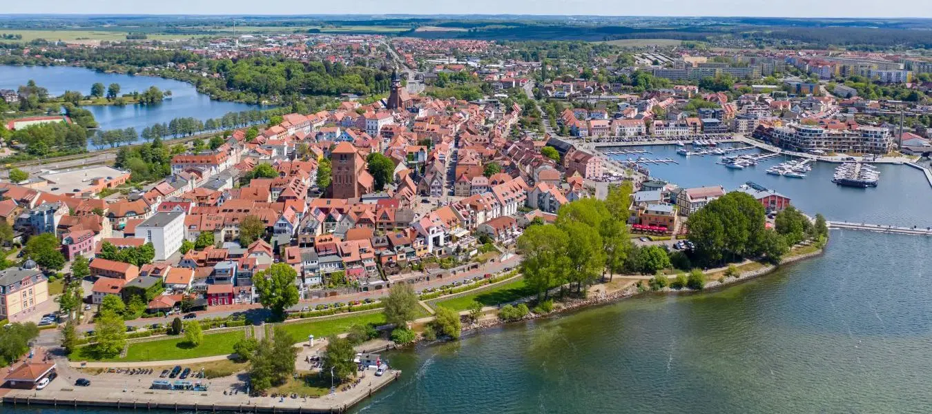 Aussicht auf die Stadt Waren an der Müritz