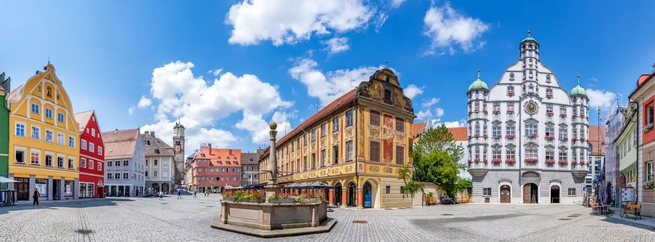 Panorama vom Marktplatz in Memmingen