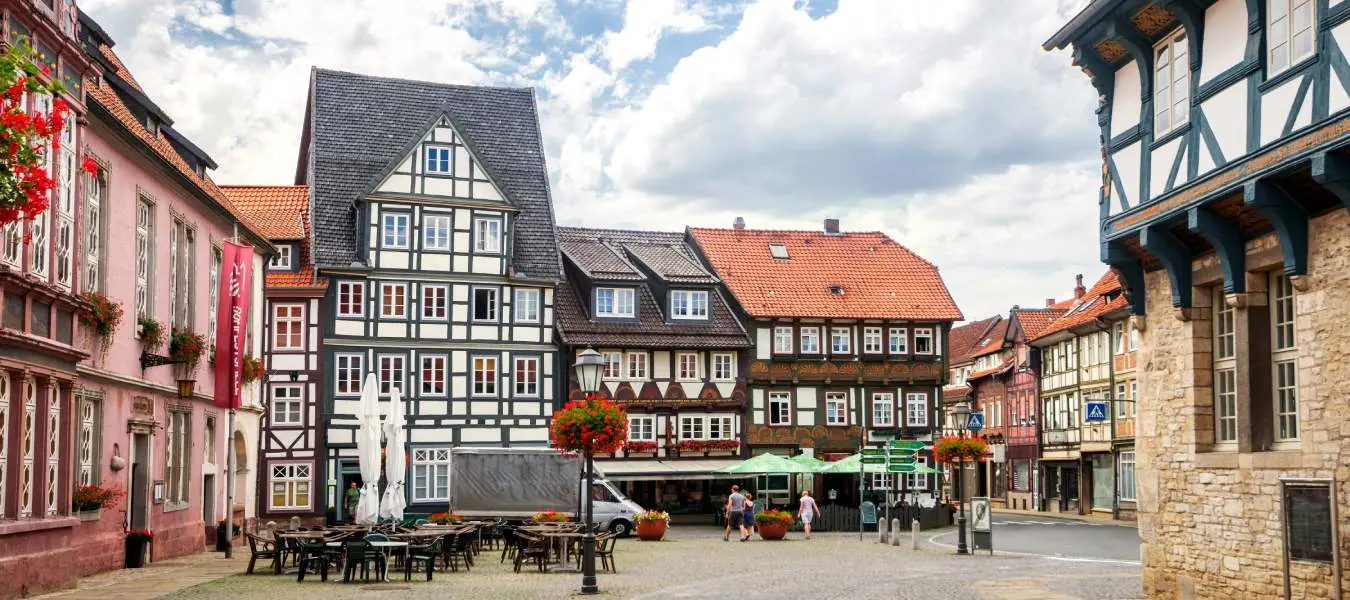 Blick auf den Marktplatz von Bad Gandersheim.