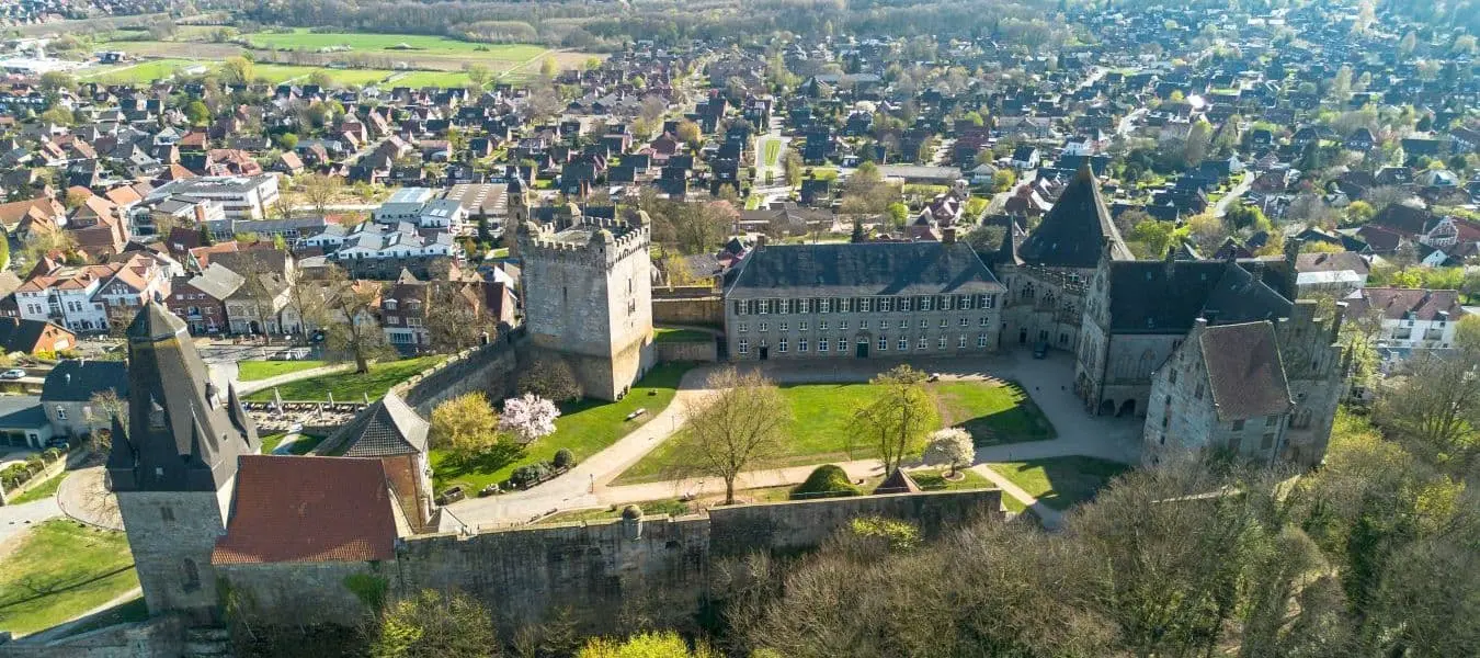 Bad Bentheim, Burg Bentheim, Grafschaft, Drohnenaufnahmen