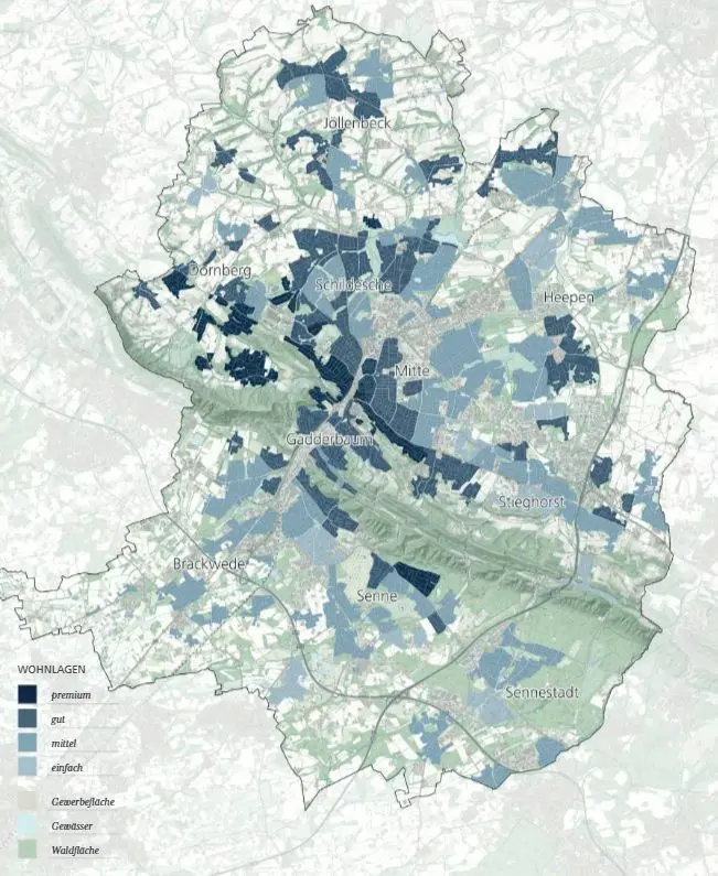 Wohnlagenkarte für Bielefeld
