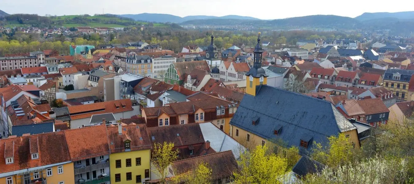 Rudolstadt, Luftaufnahme der Altstadt