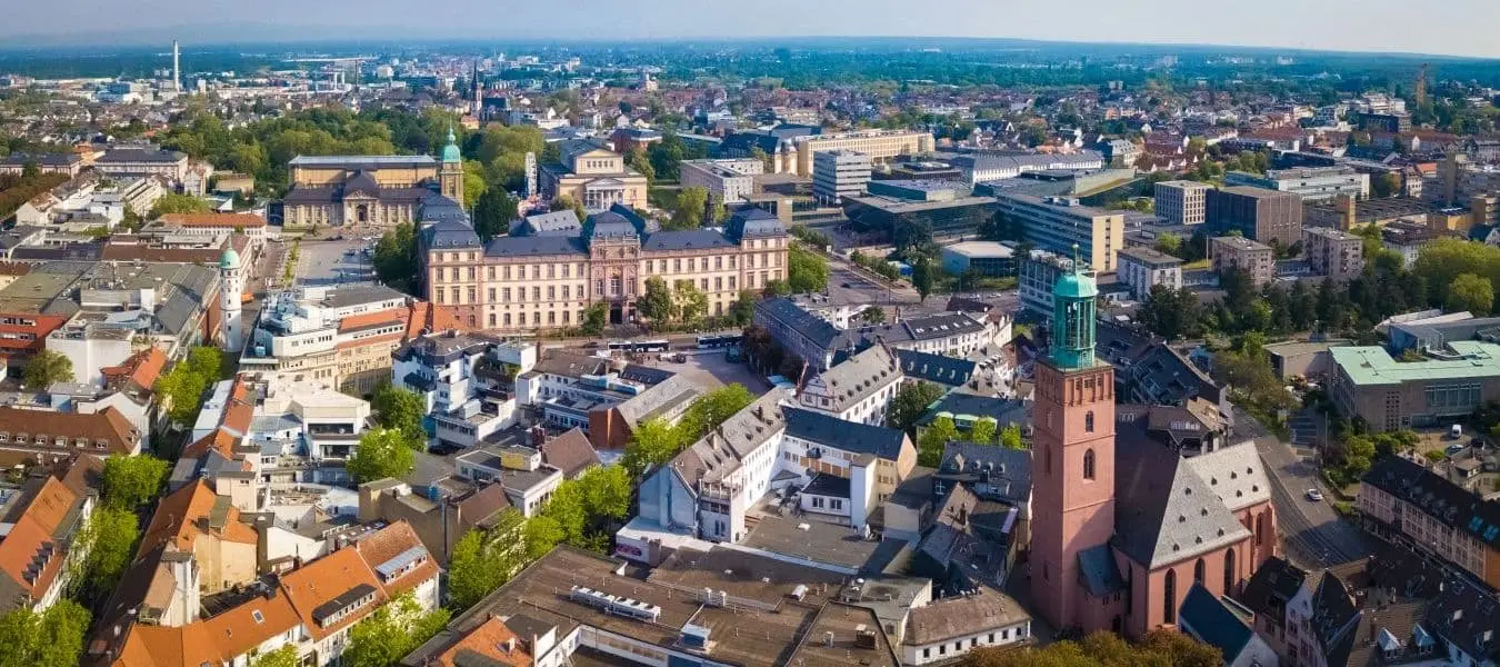 Luftbild von Darmstadt