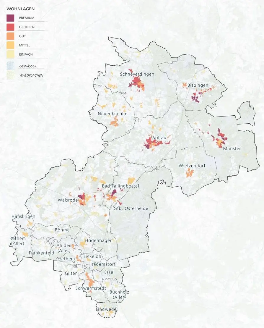 Wohnlagenkarte für den Heidekreis