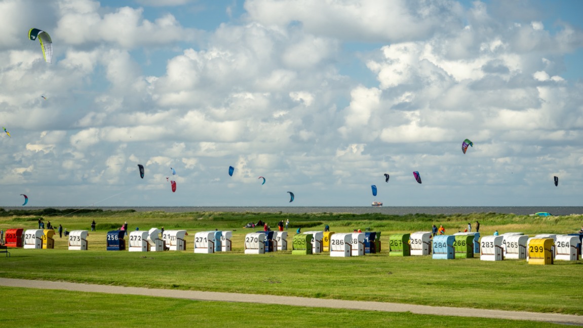 Strandpromenade an der friesischen Nordseeküste