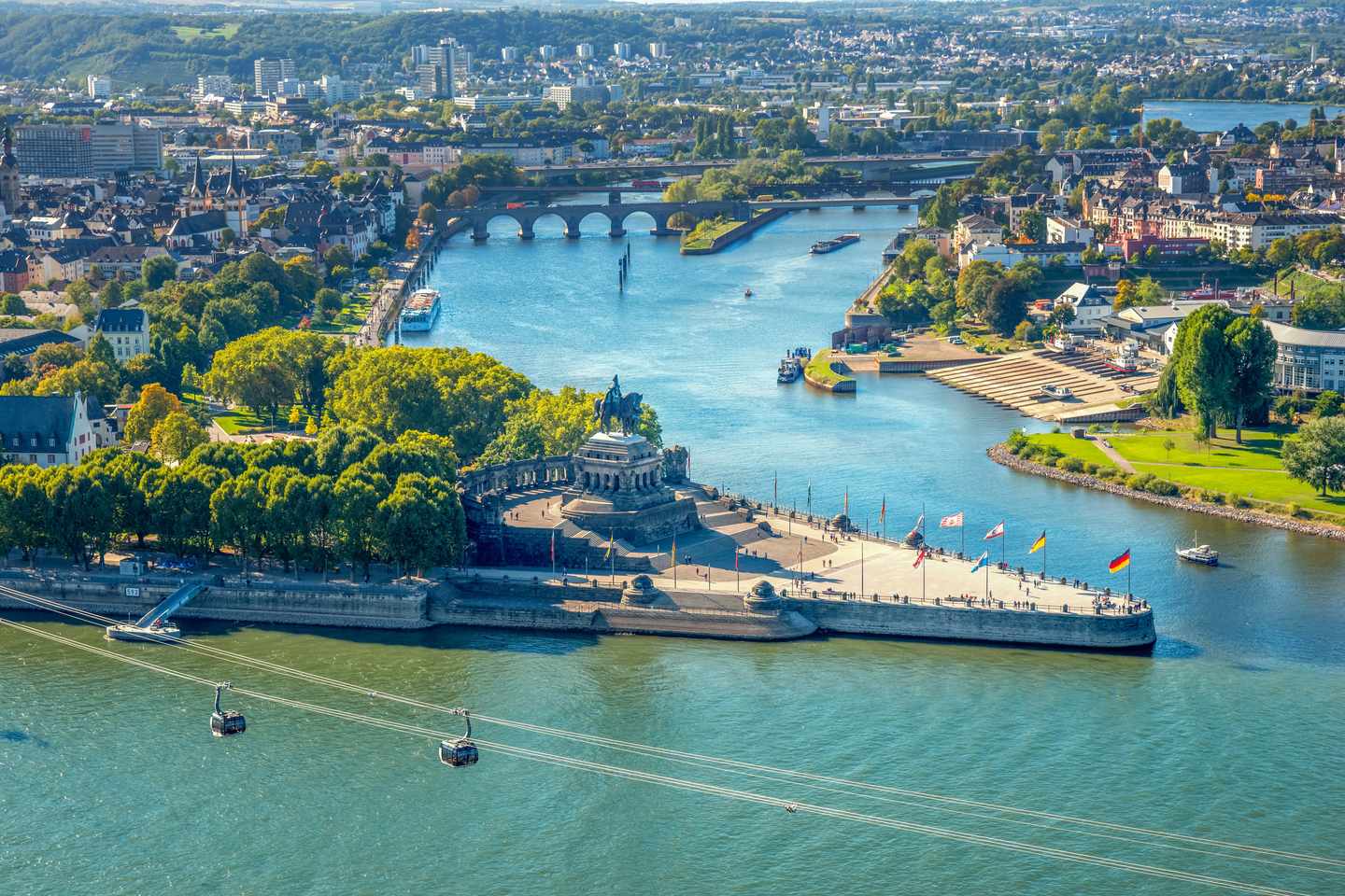 Deutsches Eck in Koblenz — Zusammenfluss von Rhein und Mosel