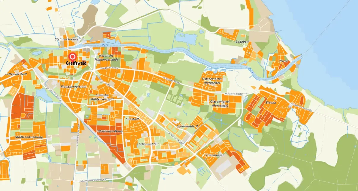Greifswald Preiskarte Immobilien