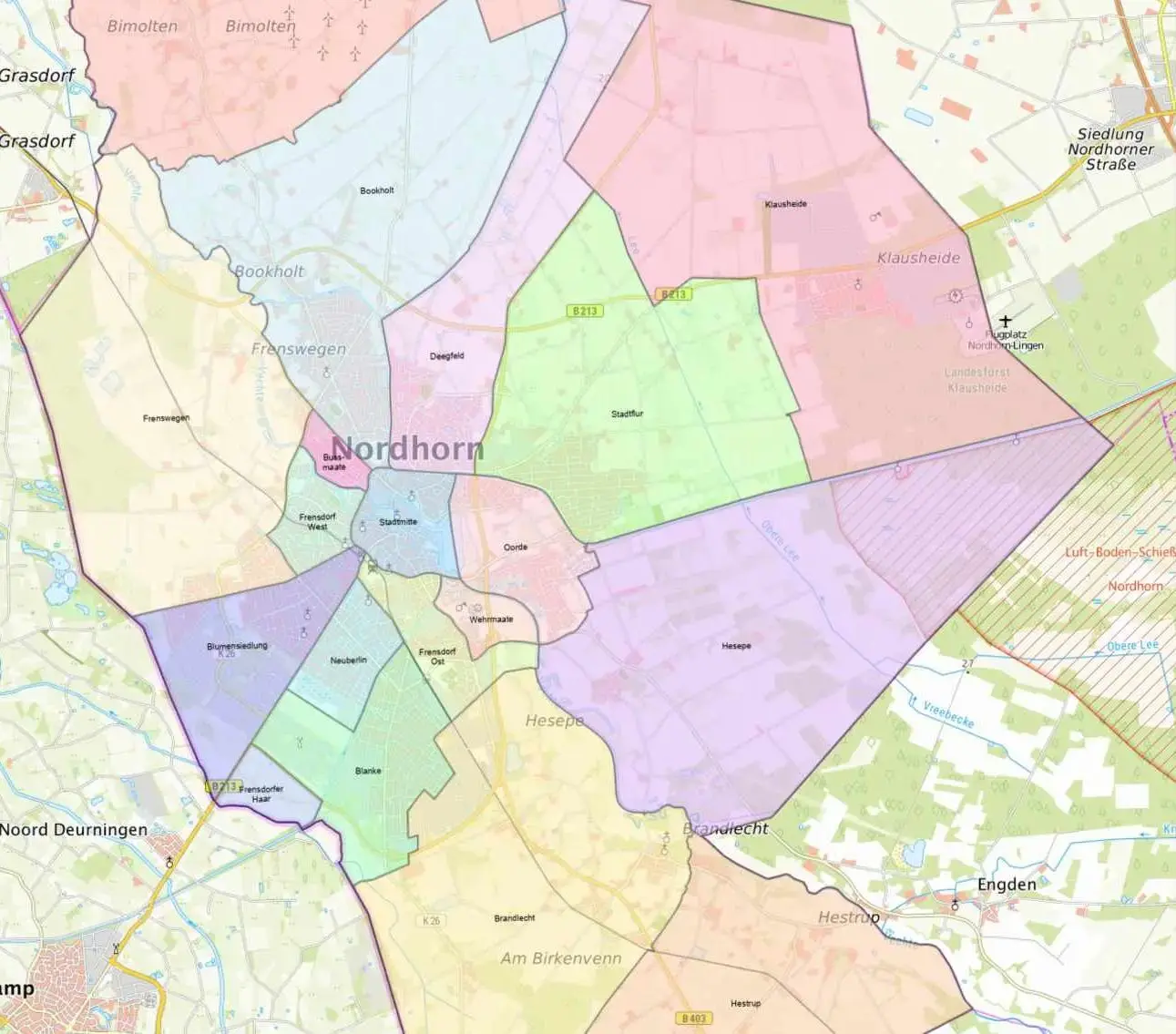 Stadtteilkarte Nordhorn