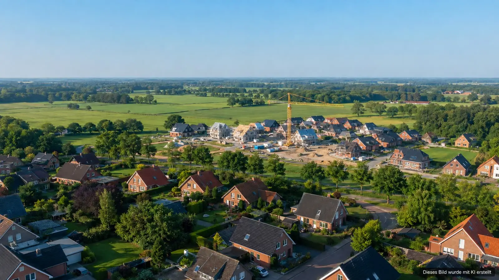 Typisches Neubaugebiet mit hohem Eigentumswohnungen