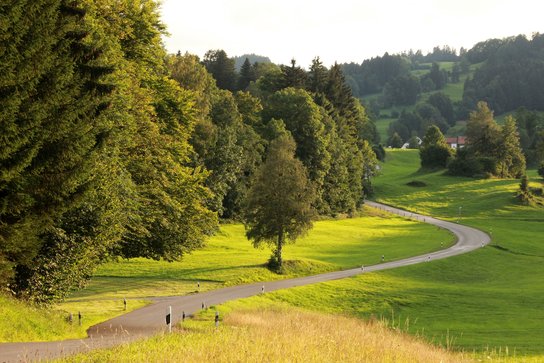 Radstrecke im nördlichen Oberallgäu