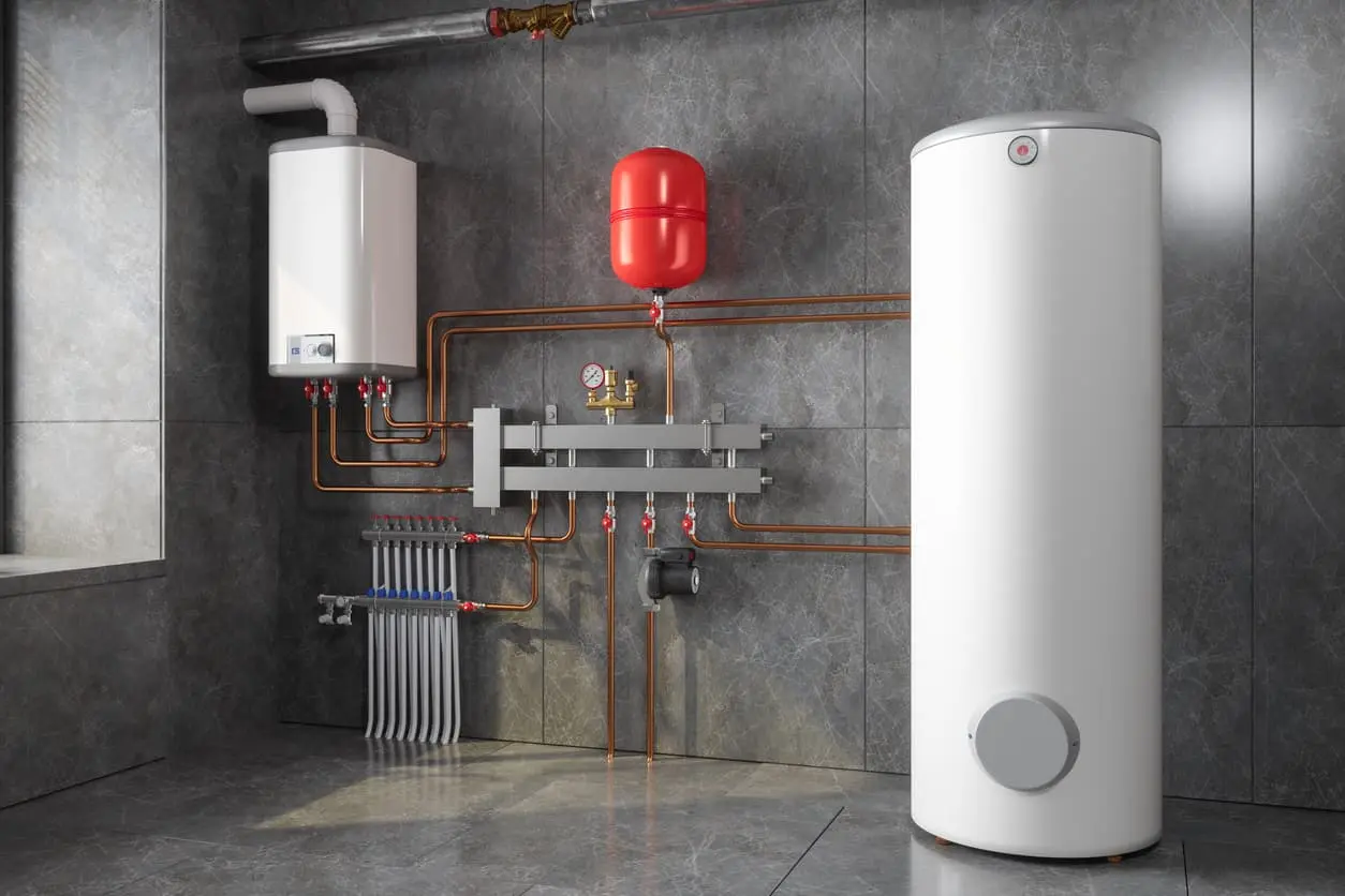 Riscaldamento a gas con caldaia per acqua calda