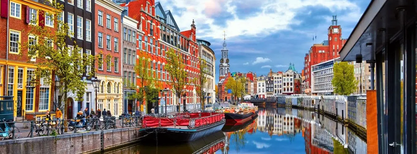 View of Amsterdam from the canal