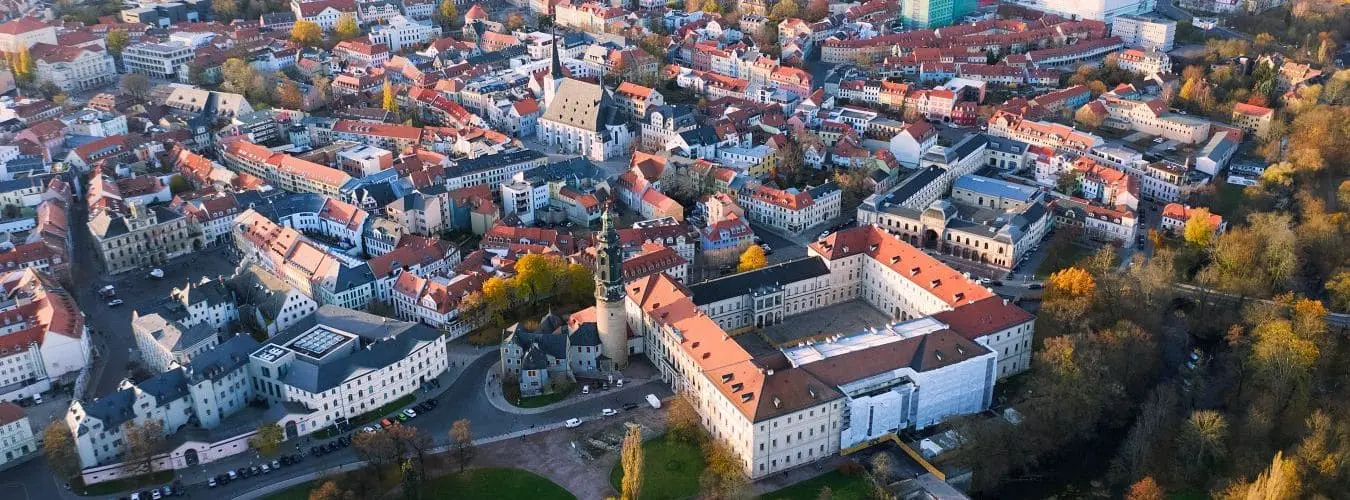 Weimar cityscape from above