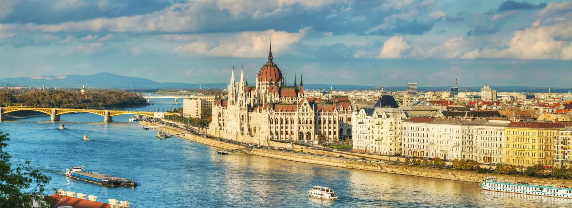 View across the Danube to Budapest