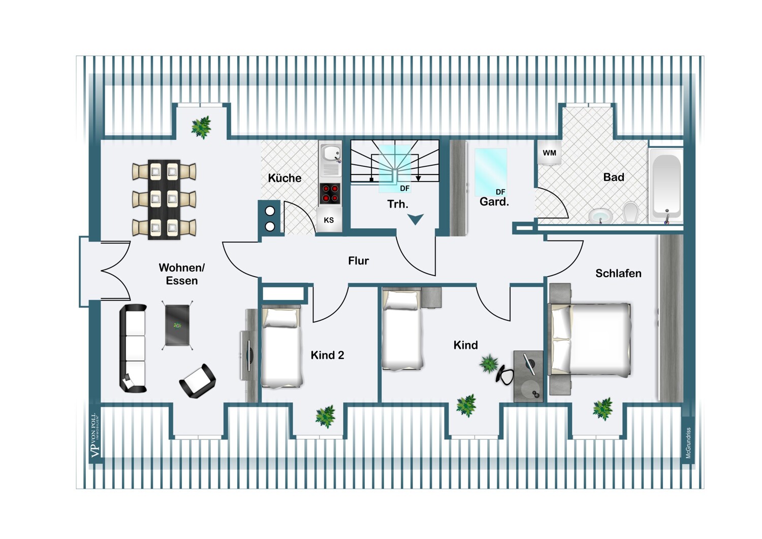 Grundrissvariante  4 Zimmer Wohnung