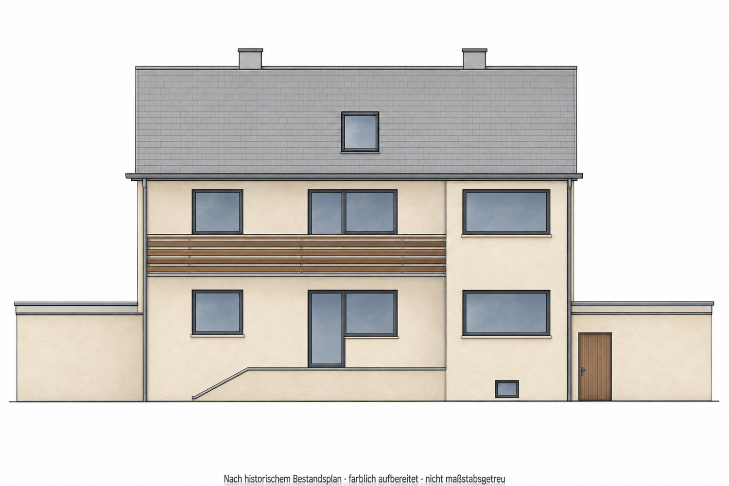 Ostansicht – historischer Bestandsplan